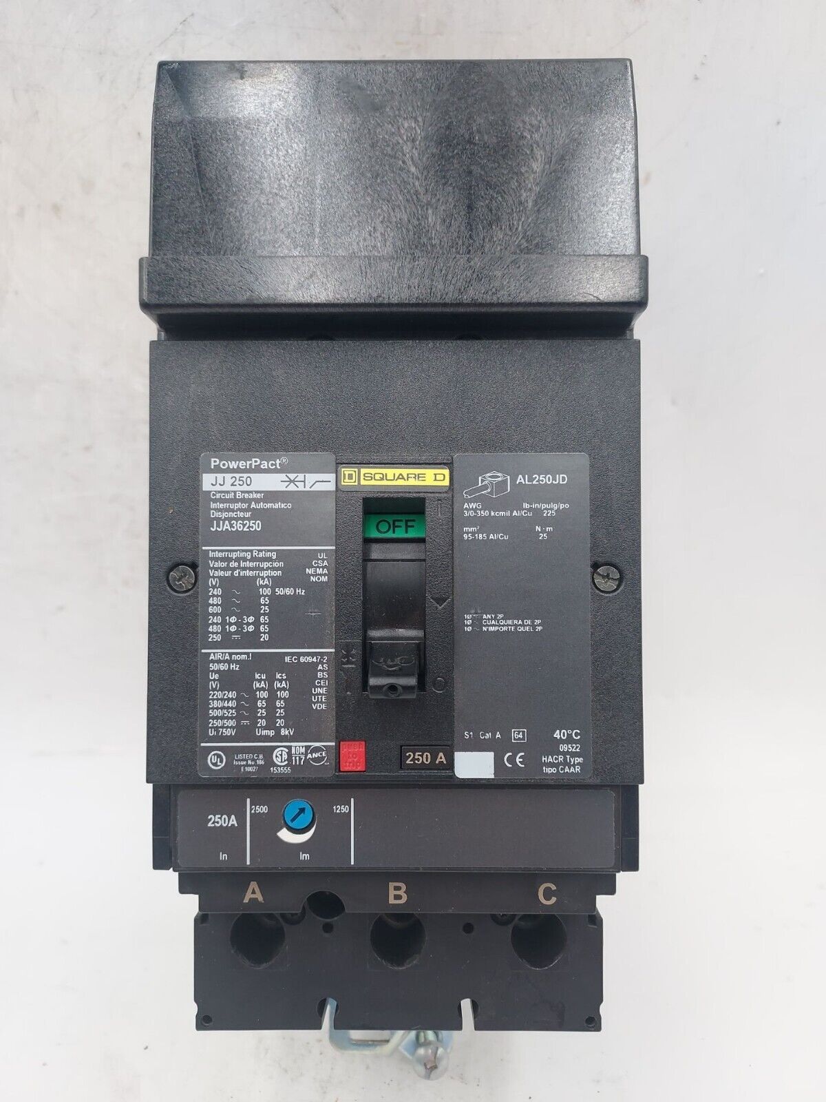 Square D JJA36250 Used