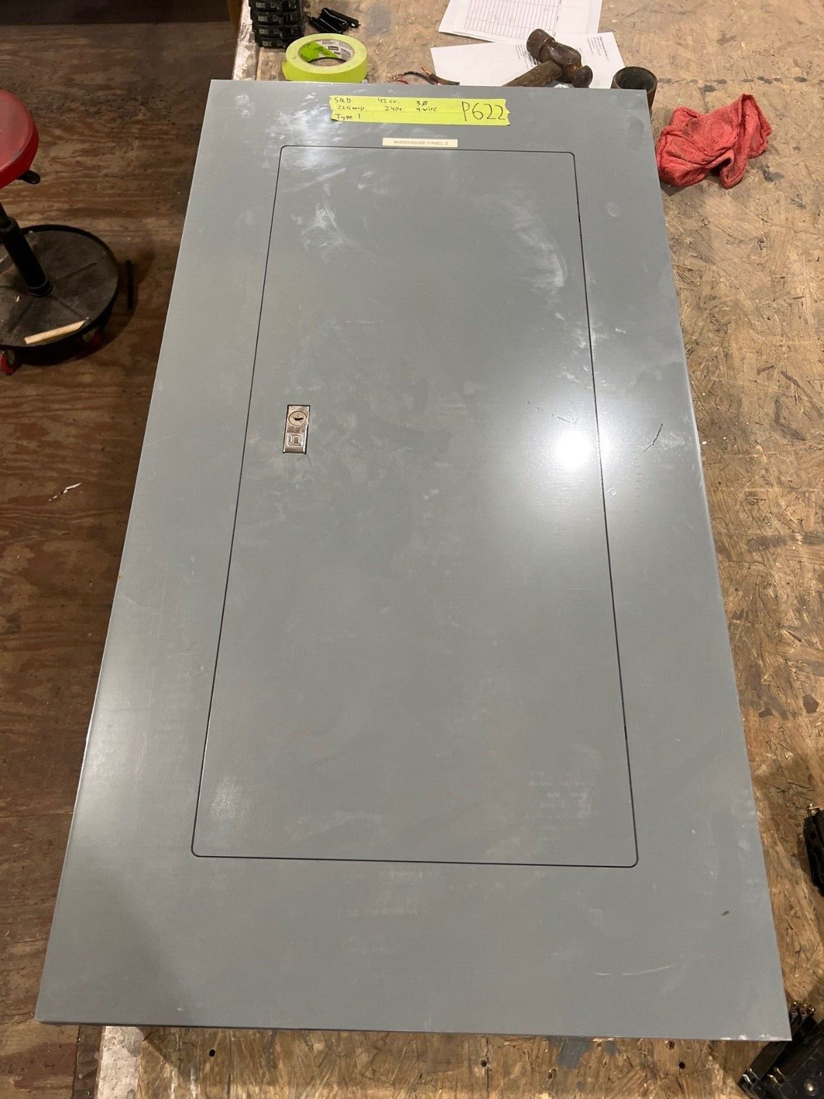 Square D NQ442L2C NQ Panelboard 225A 240V 3PH 4W Indoor Encl 42 Circuit MLO P622 Used