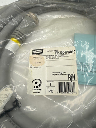 Hubbell LINKOSITY PH3004PA010 Cable Assembly 30A SNIG 600 VAC Max 4 Cond 10 ft New