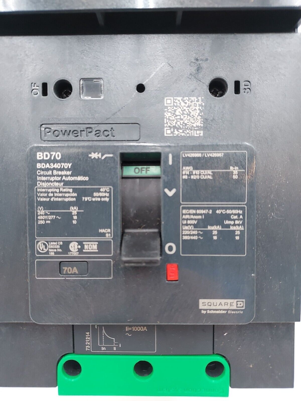 Square D BDA34070Y Used