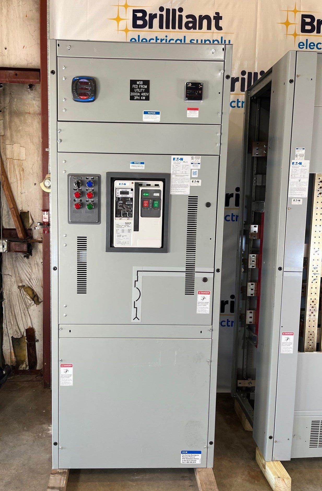 Eaton PRLC Switchboard 2000A 480/277V 3PH 4W SBS6203HEA LSIG Arc Flash Reduction Used