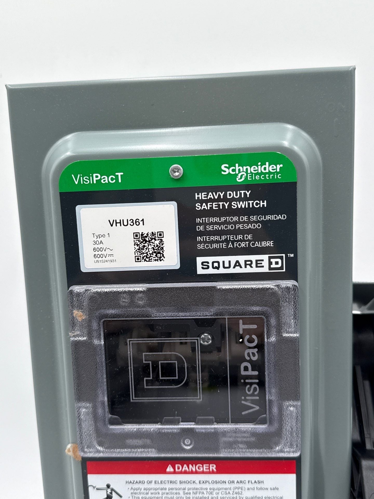 Square D VHU361 Safety Disconnect Switch 30A 3P 600V VisiPacT Type 1 Indoor New