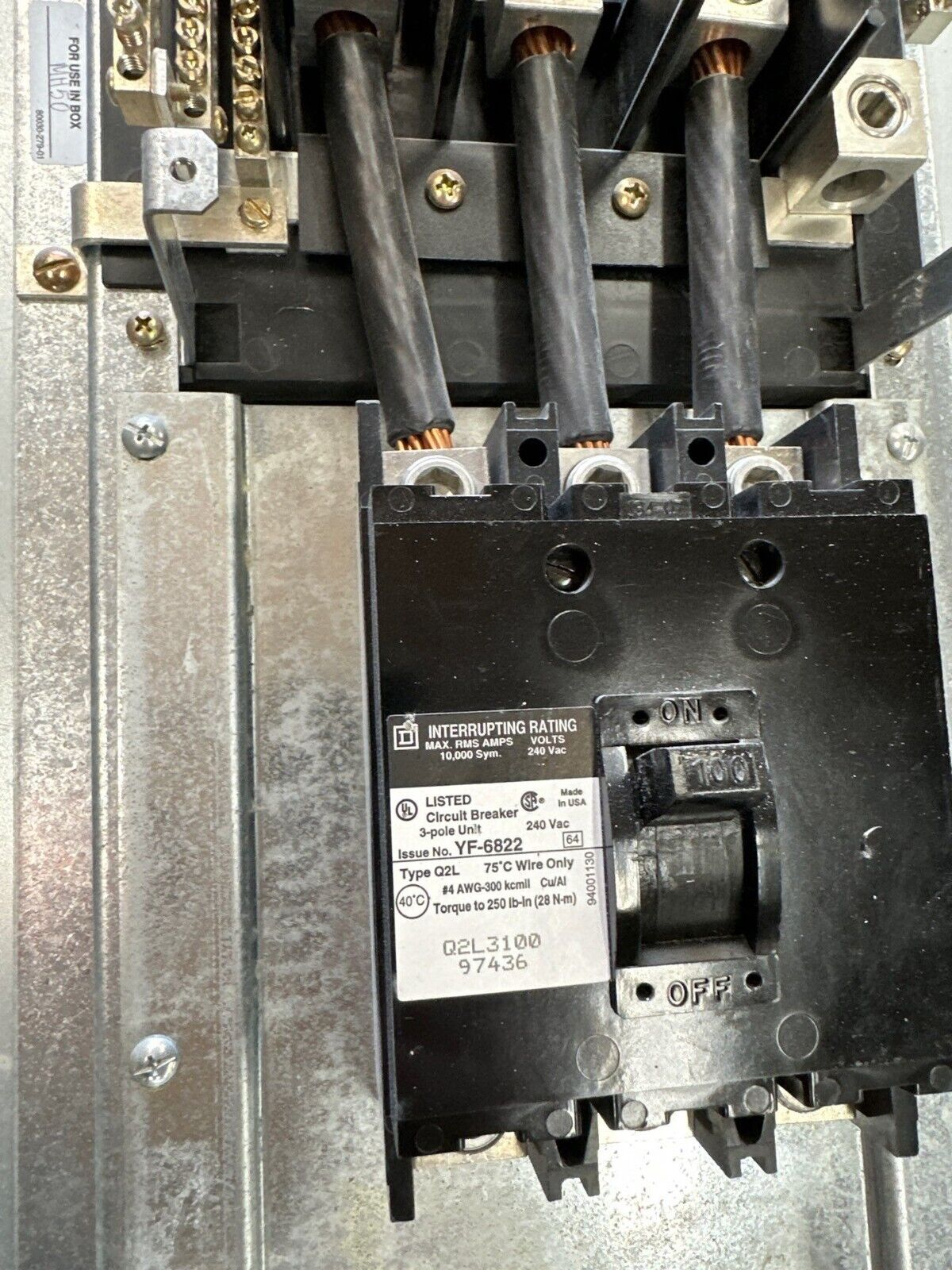 Square D NQOD442M225 NQOD Panelboard 225A 208Y/120V 3PH MCB Indoor Encl Q2L3100 P367 Used