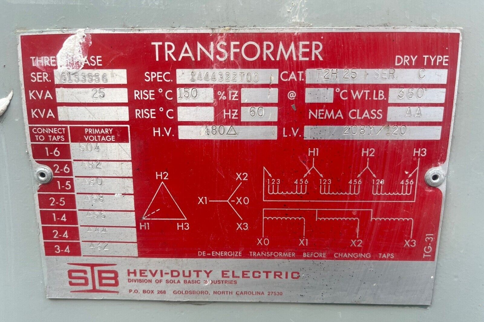 Sola/Hevi-Duty T2H25 Used
