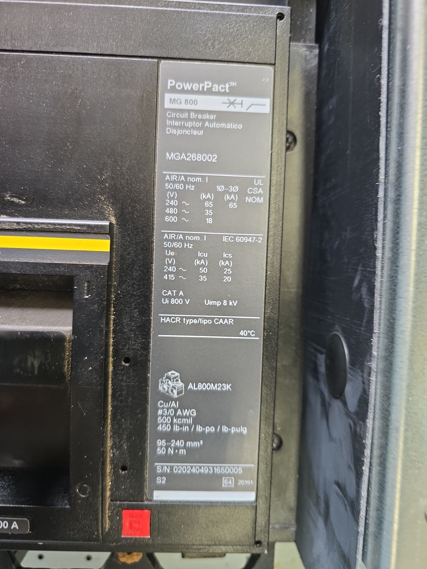 Sq D HCP I-Line Panelboard 800A 120/240V 1PH 3W 3R 800 Amp Panel MCB MGA268002 New