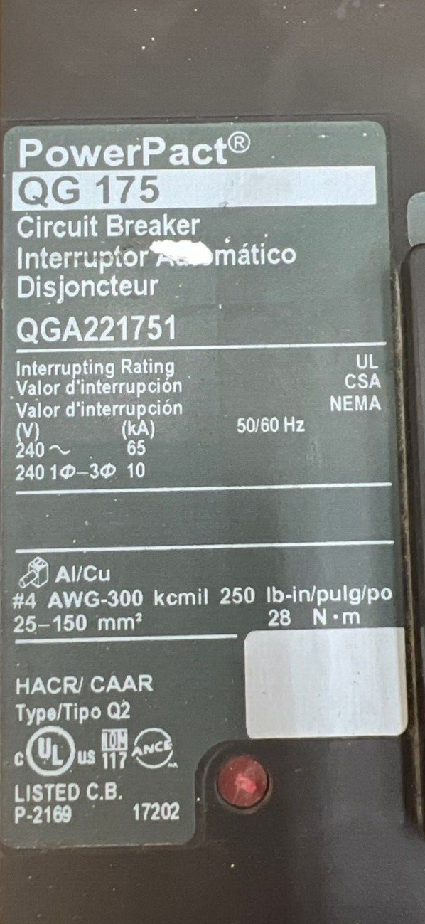 Square D QGA Used