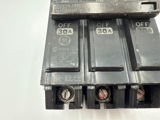 GE THQB32030 Circuit Breaker 30A 3P 240V THQL Bolt On 30 Amp 3 Pole Used