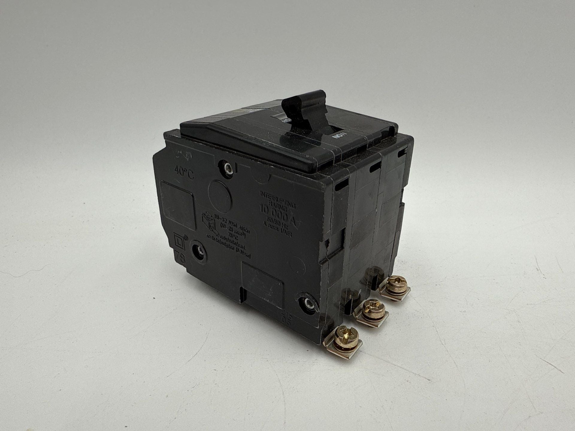 Square D QOB350 Circuit Breaker 50A 3P 240V 3PH QOB 50 Amp 3 Pole Bolt On Used