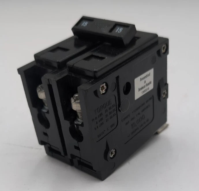 Eaton Cutler Hammer BAB2015H Circuit Breaker 15A 2P 240V 1 PH 15 AMP Bolt On Used