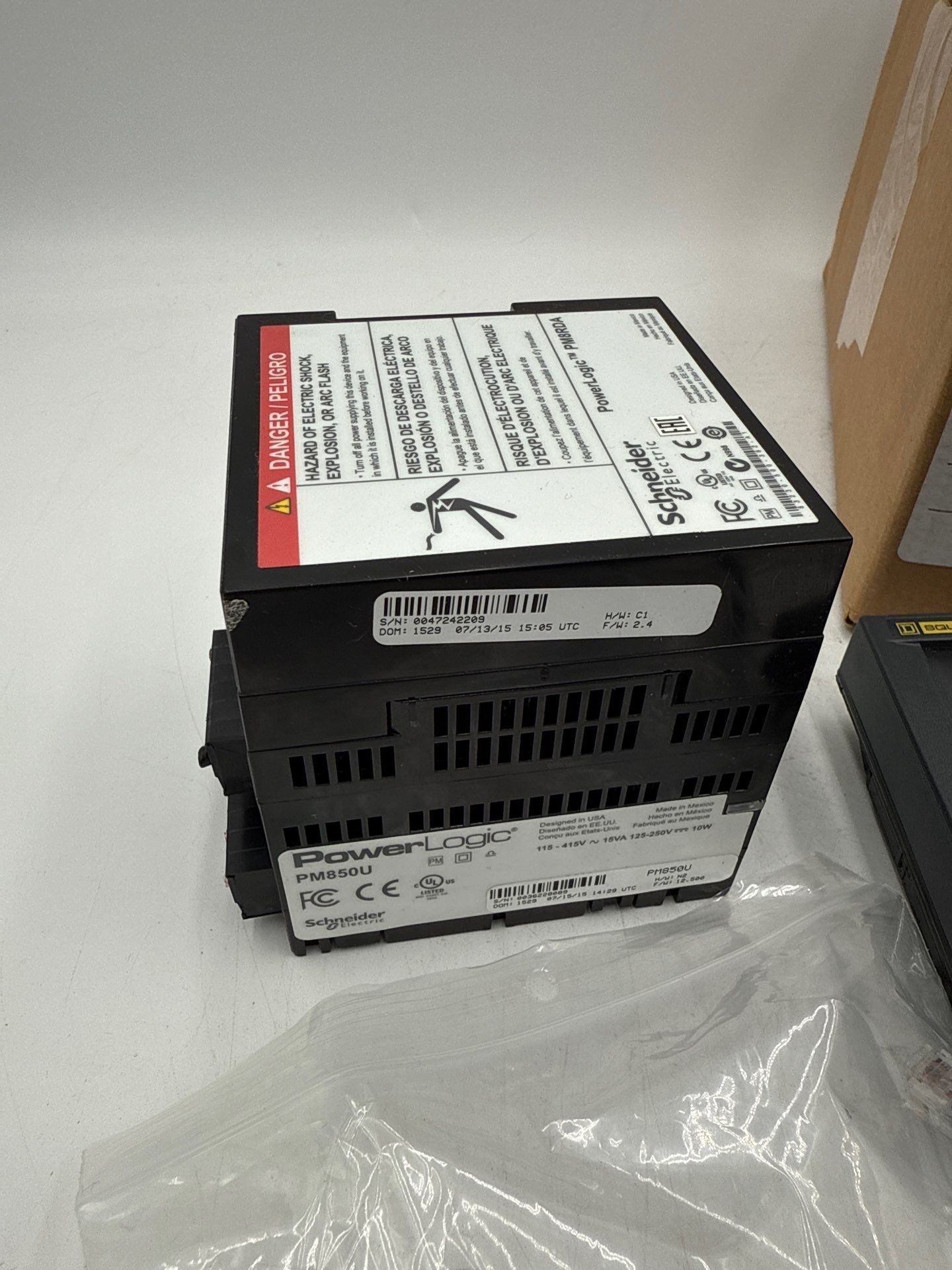 Square D PM850RD PowerLogic PM850U Meter and PM8RDA Remote Display Adapter Used