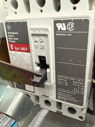 Eaton Freedom 2100 12" 15A Combo MCC Bucket Size 1 Starter HMCP015E0C Used