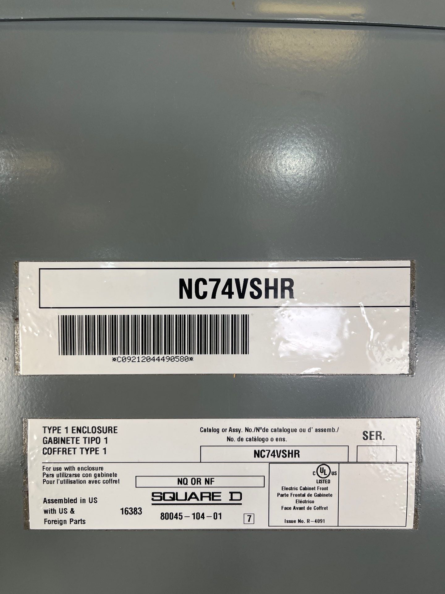 Square D NF Panelboard 400A 480/277V 3PH 4W 42Cir MLO Indoor Encl MH74 Used