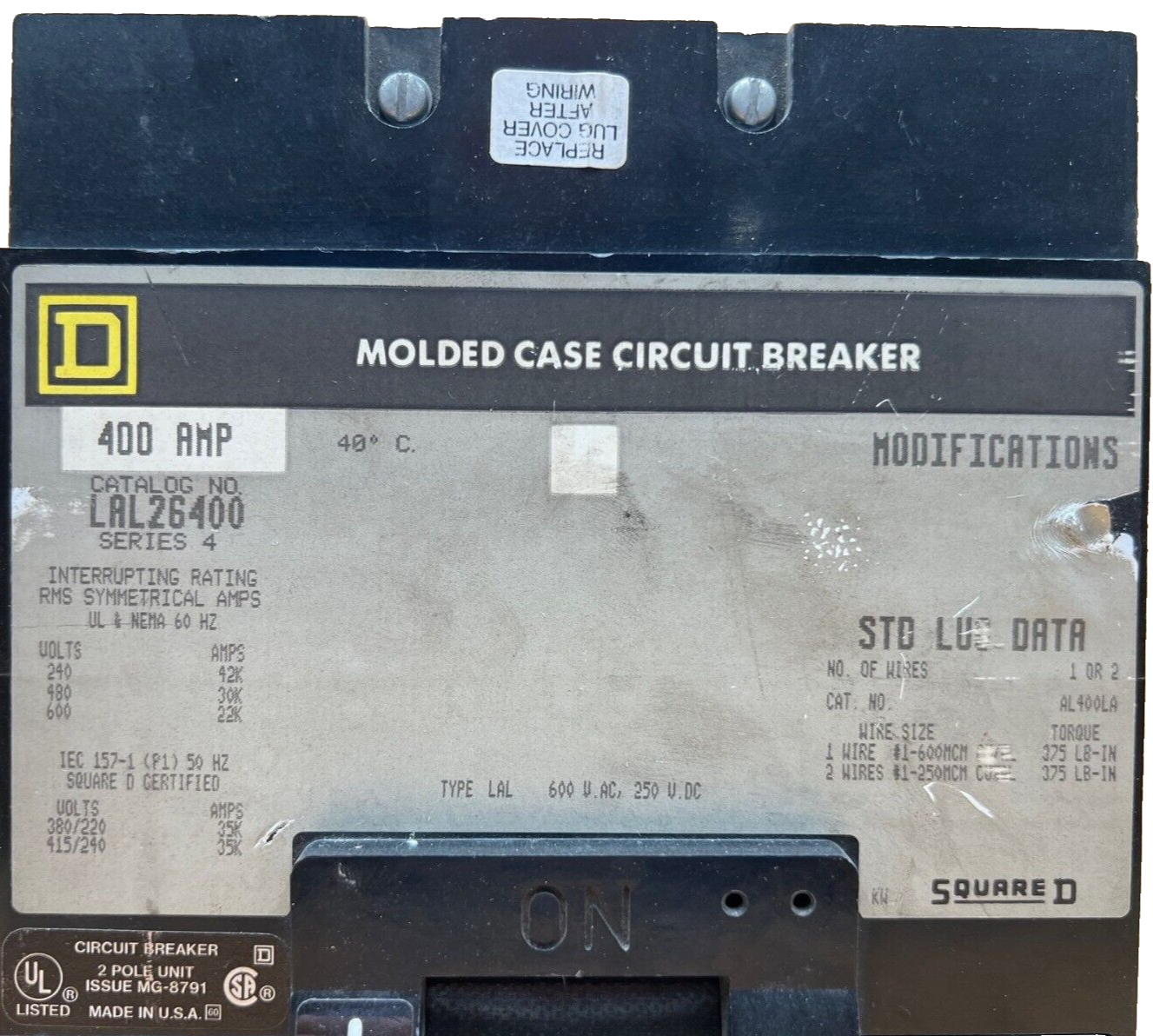 Square D LAL26400 Used