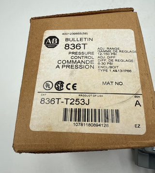 Allen Bradley 836T-T253J Pressure Control Switch 12-150 PSI 350PSI Max New