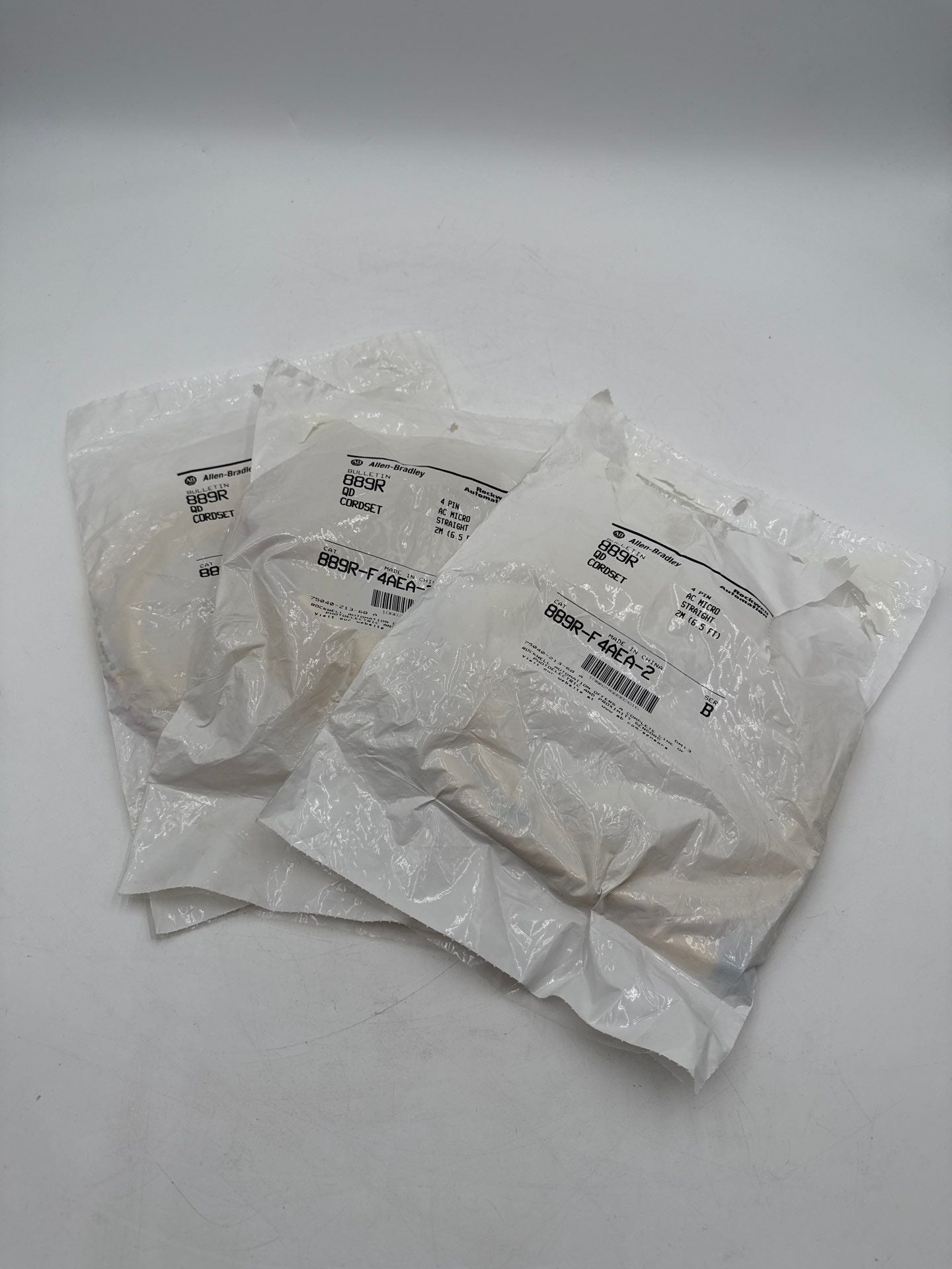 Allen Bradley 889R-F4AEA-2 Micro 4-Pin QD Cordset Cable 2M 6.5ft AC Micro New