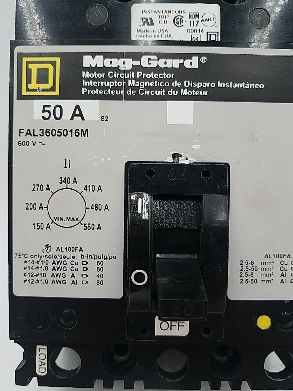 Square D FAL3605016M Used