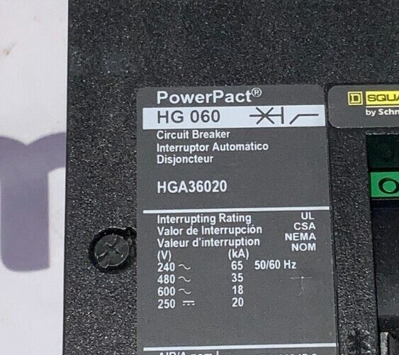 Square D HGA36020 New