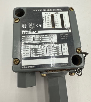 Allen Bradley 836T-T254J Pressure Control Switch 120-600vac 0-300psi 1/4in New