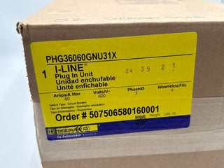 Square D PHG36060GNU31X Busplug 60A 600V 3PH I-Line Busway Plug In Unit H-Frame New