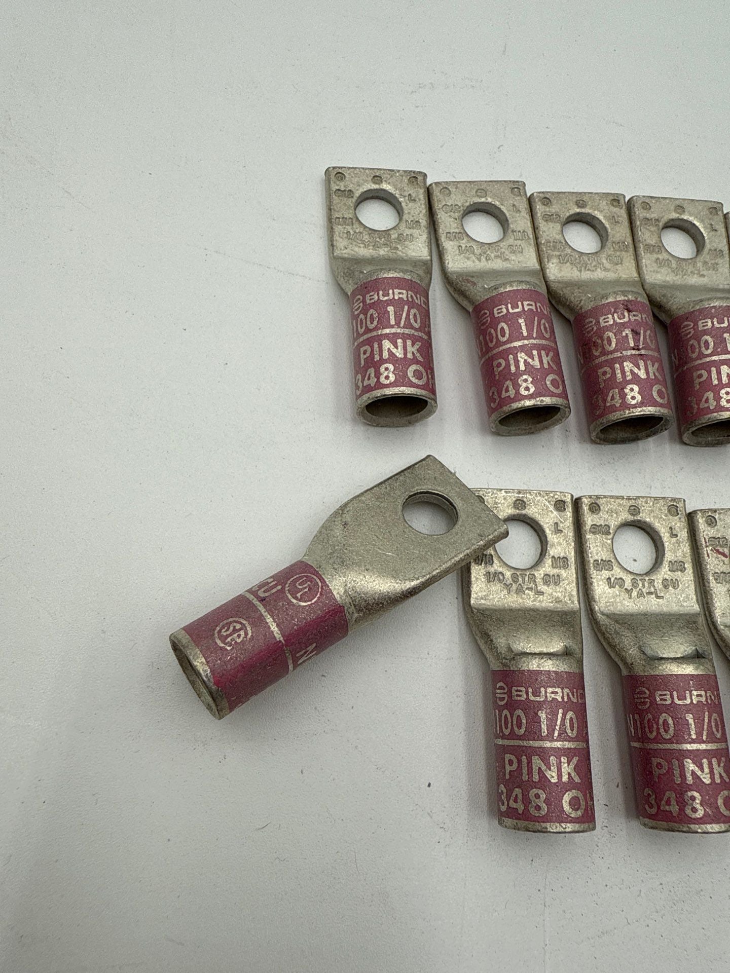 Burndy YA25L4BOX 3/8" Single Hole Compression Lugs 1/0 AWG 10PC New
