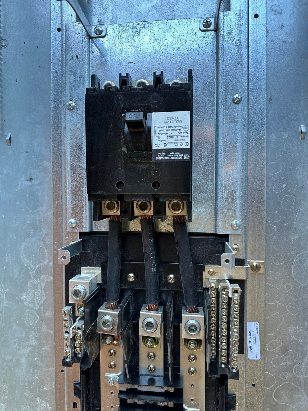 Square D NQOD Panelboard 100A 208Y/120V 3PH 4W MCB Main Q2L3100 42 CIR NEMA 1 P319 Used