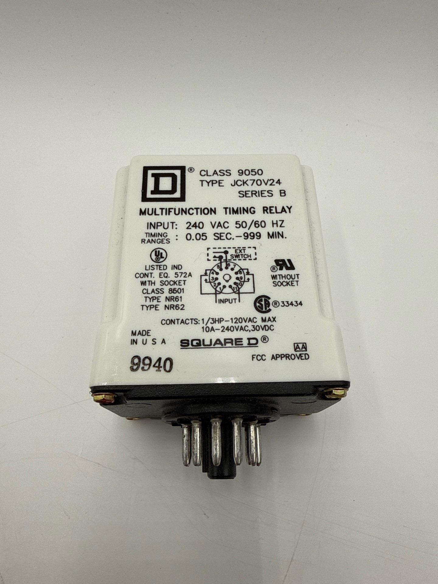 Square D 9050JCK70V24 Solid State Timing Relay 0.05sec-999hour 240V New