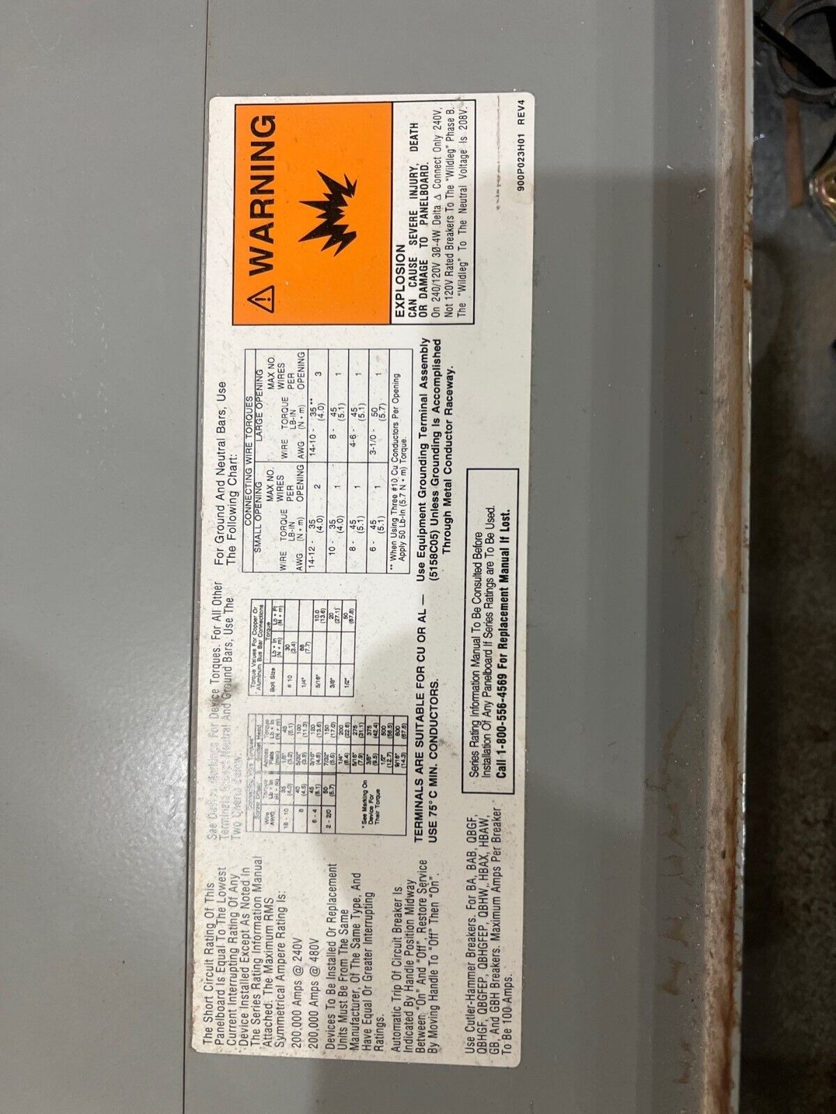 CH PRL3A Panelboard 100A 480/277V 3PH 4W 42 Cir MLO Main Lug Indoor 100 Amp P680 Used