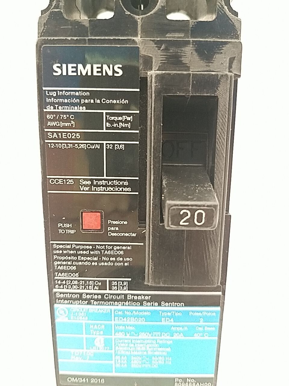 Siemens ED43B020 Used
