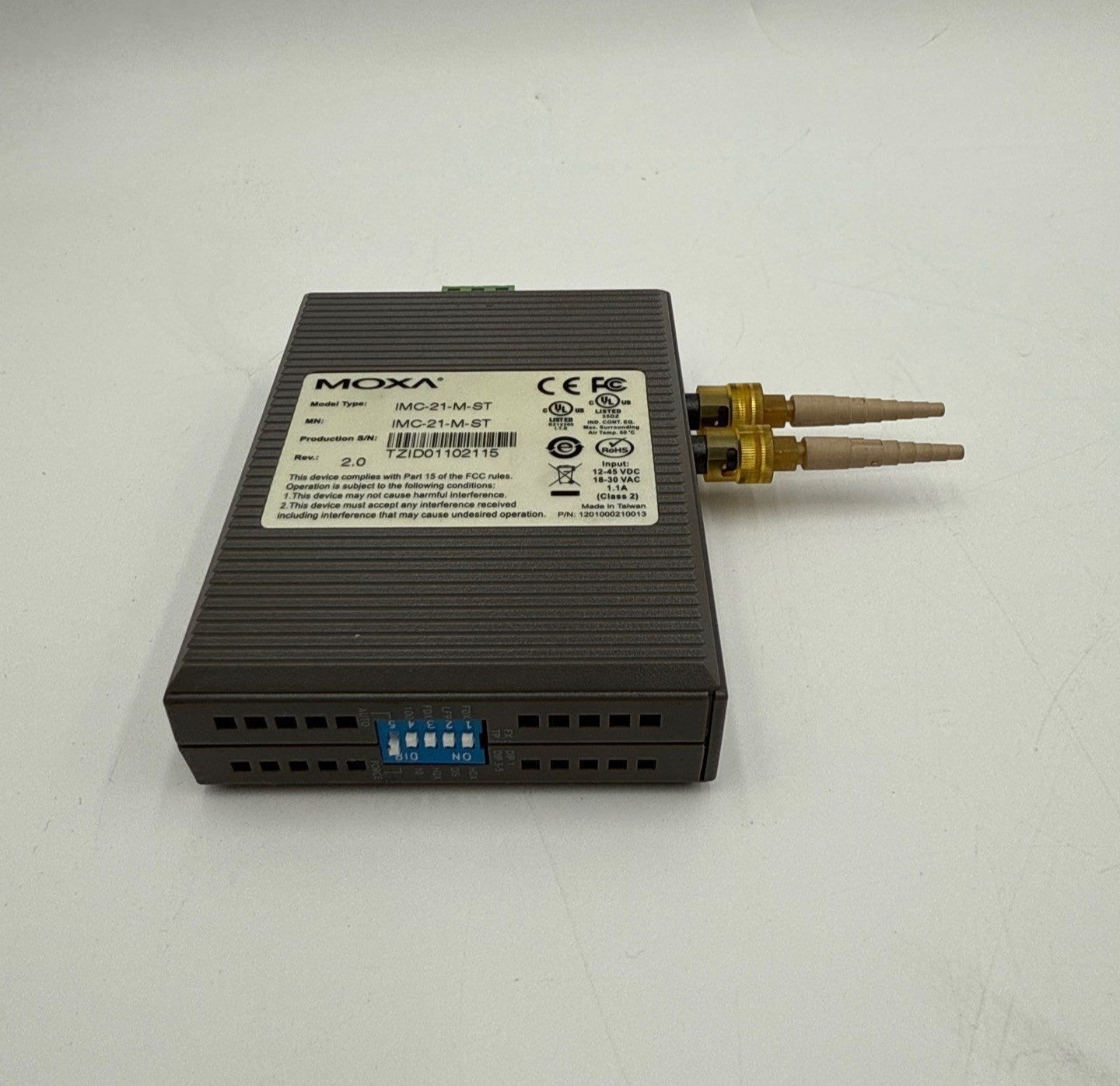 MOXA IMC-21-M-ST Ethernet to Fiber Media Converter Rev 2.0 IMC21MST Used