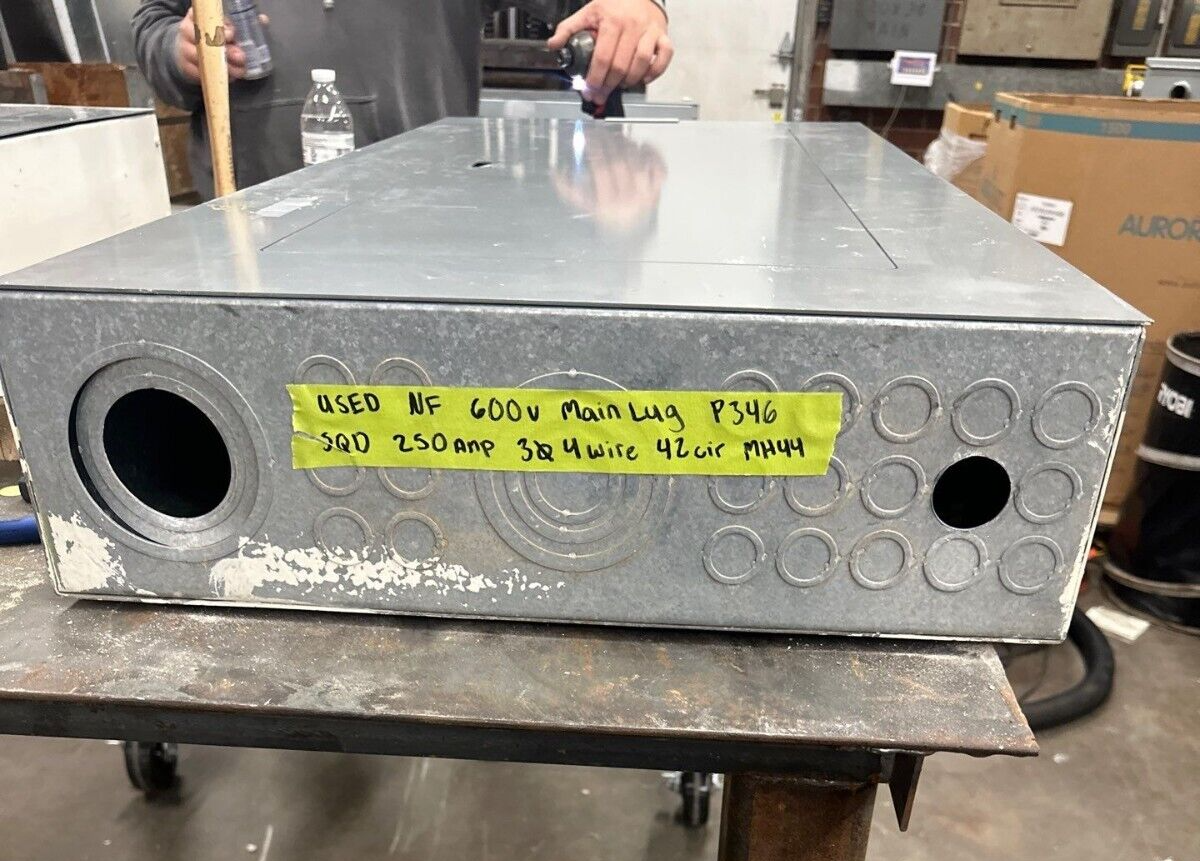 Square D NF Panelboard 250A 600Y/347V 3PH 4W 42 Circuit Indoor Encl MLO 250 Amp P346 Used