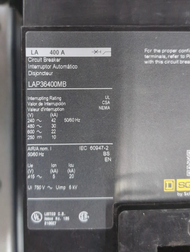 Square D NQ Panelboard 400A 208/120V 3PH 4W Type 1 Encl 400 Amp MCB Panel 42 Cir New