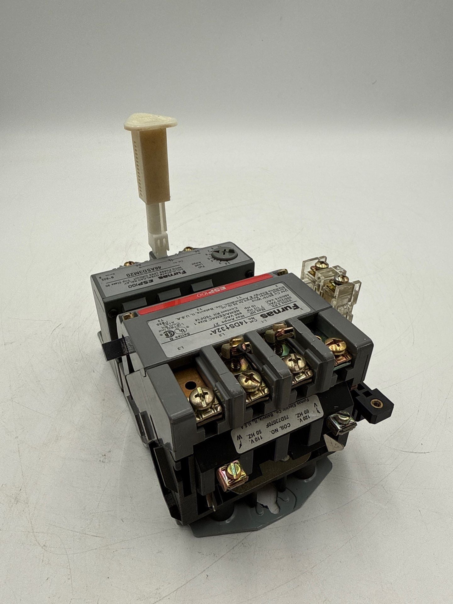 Furnas 14DS+32A Magnetic Starter 27A 3P 600V Size 1 Coil 110-120V 48ASD3M20 Used