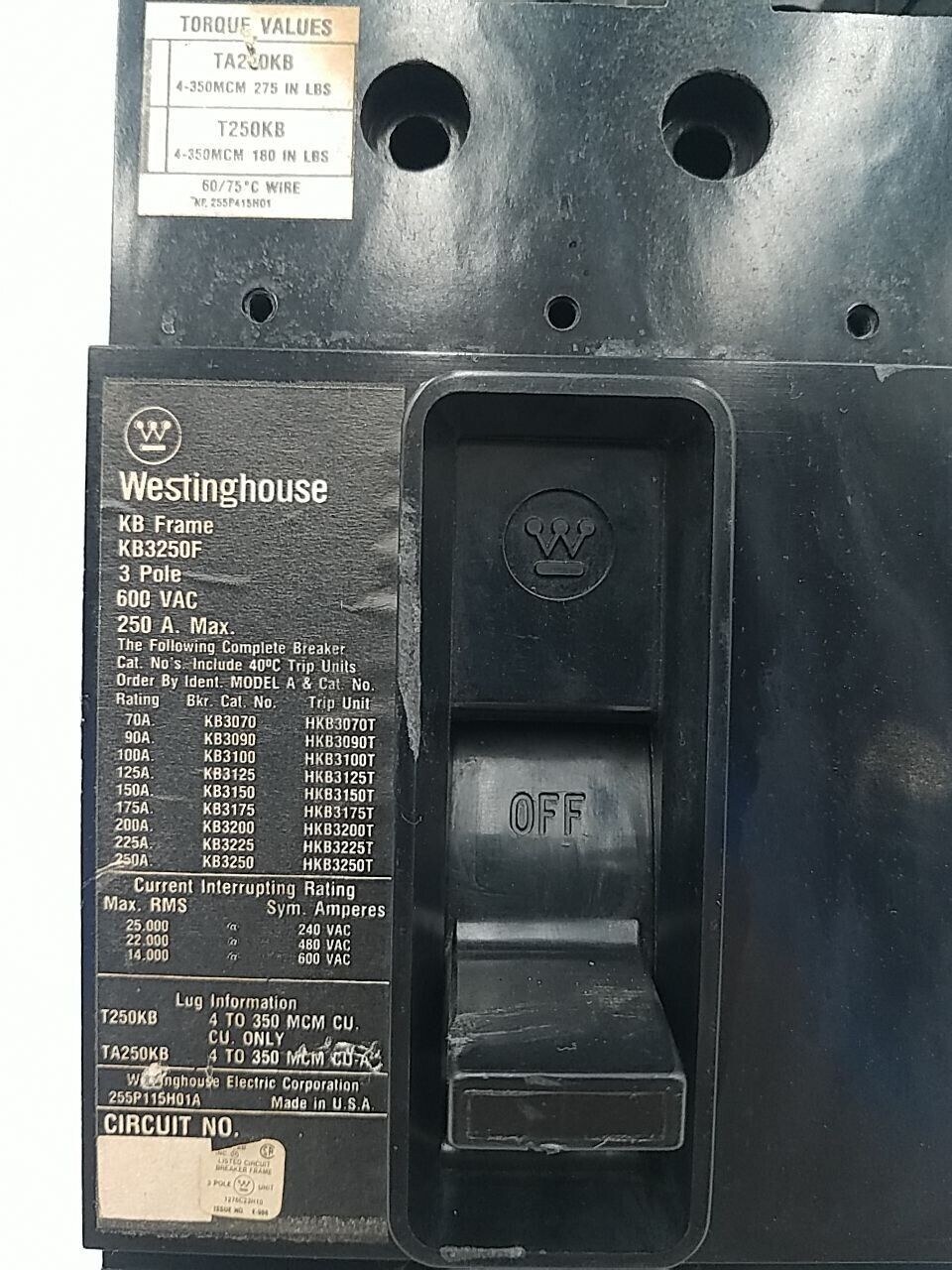 Westinghouse KB3250F Used
