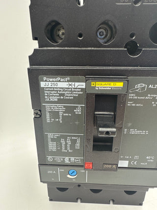 Square D JJL36200 Circuit Breaker 200A 3P 600V JJL 200 Amp 3 Pole New