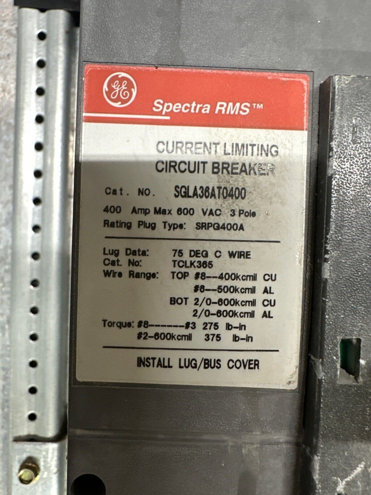 GE AEF3424DBX Panelboard 400A 480Y/277V 3PH 4W 42 Cir Indoor Encl MCB 400 Amp P311 Used