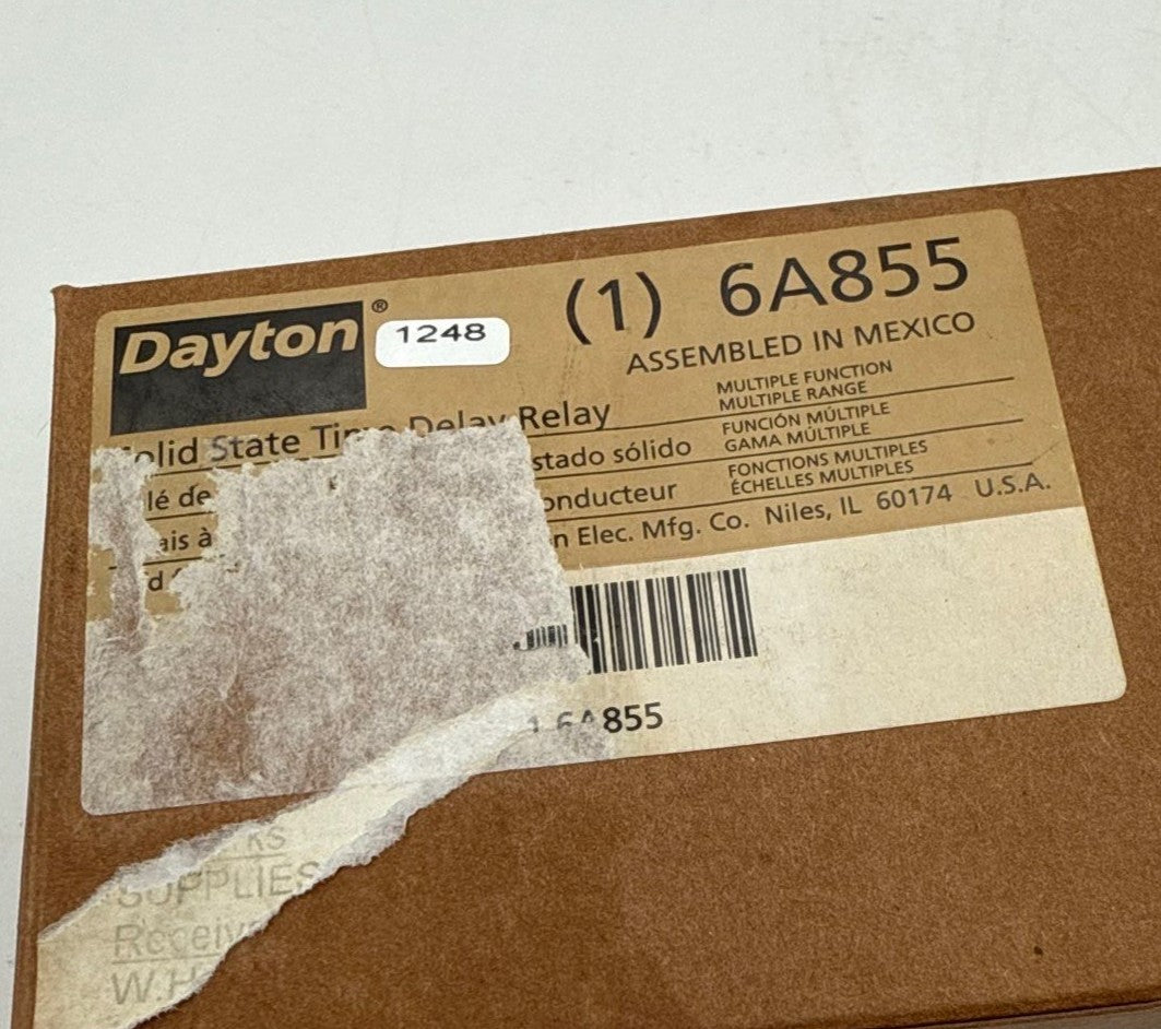 Dayton 6A855 Time Delay Relay 120VAC 10A DPDT .05Sec - 999min New