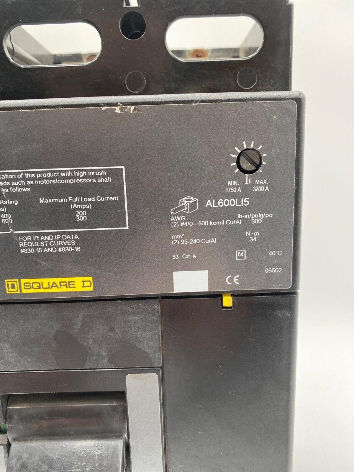 Square D LIL363501366 Used