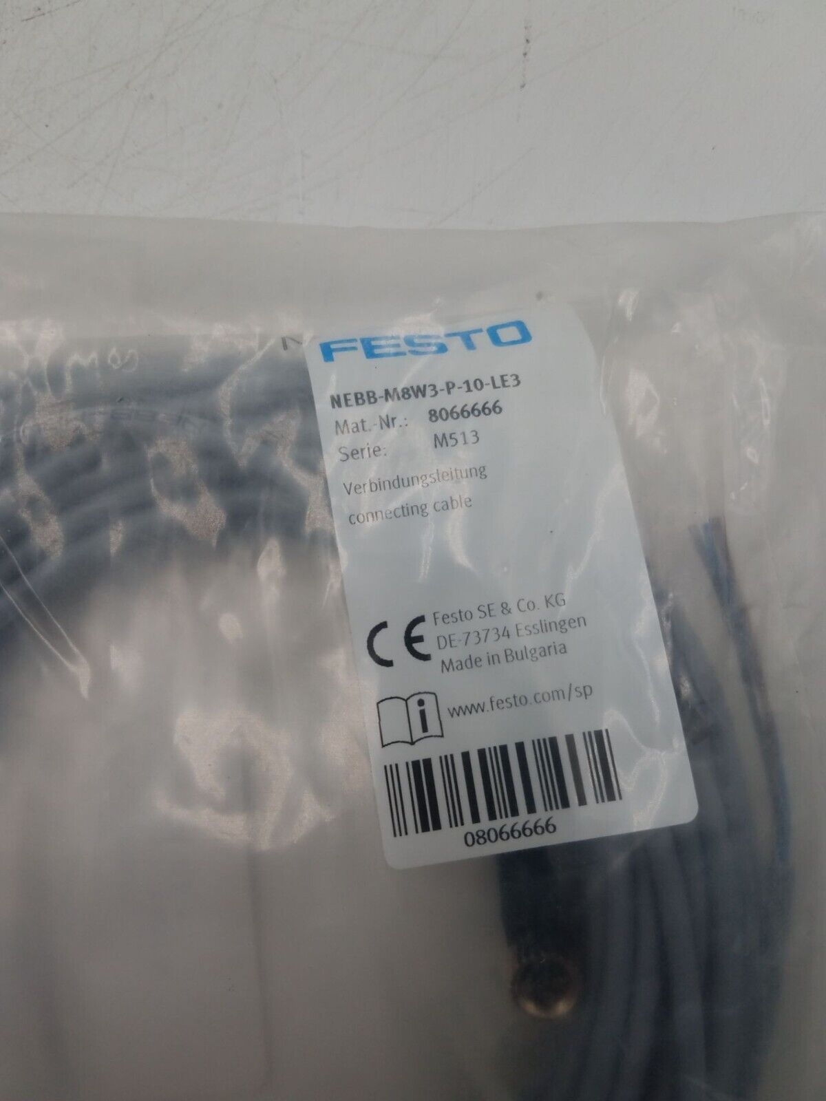 Festo NEBB-M8W3-P-10-LE3 New