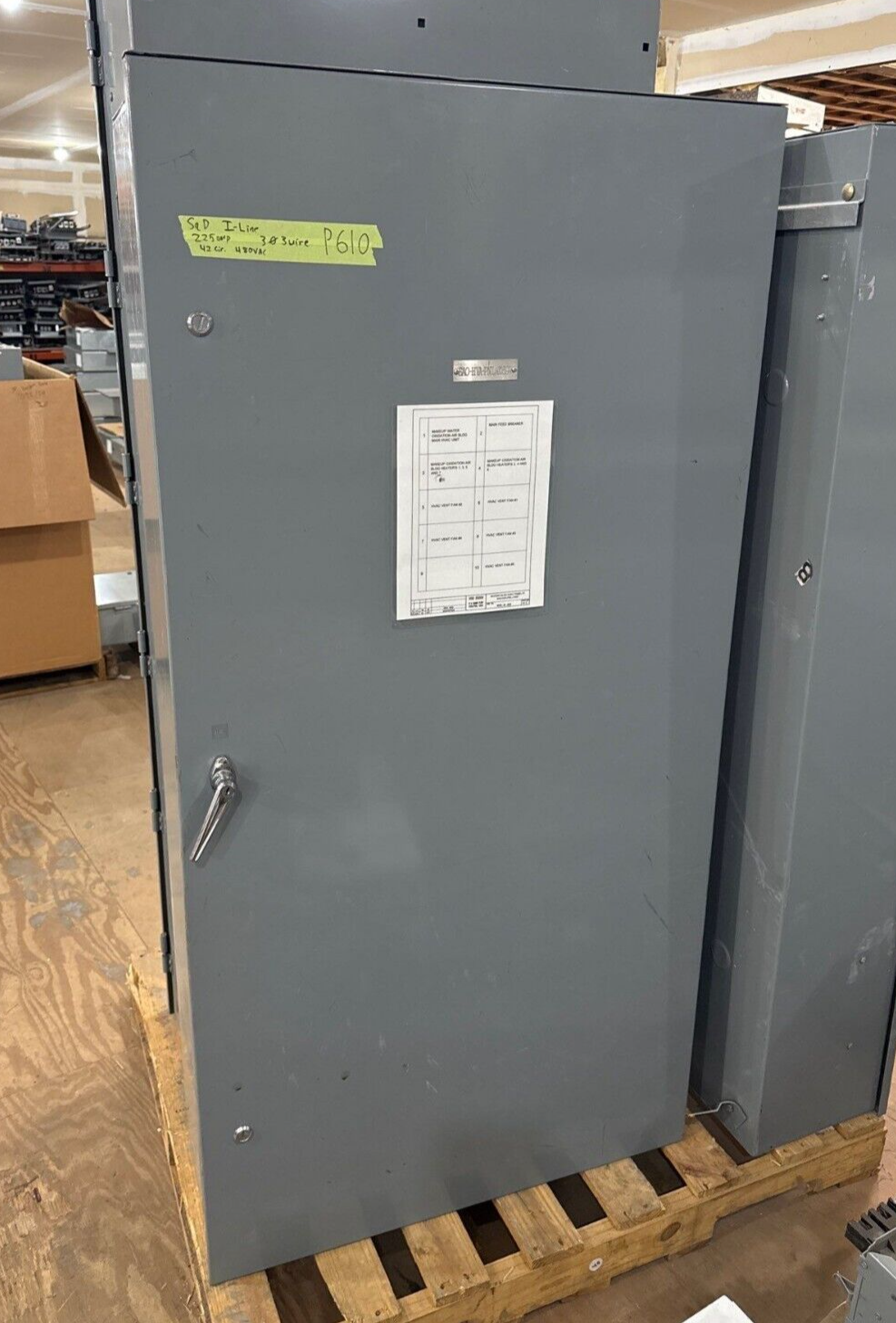 Square D HCM I-Line Panelboard 225A 480V 3PH 3W 30 Circuit 3R Outdoor Encl MCB P610 Used