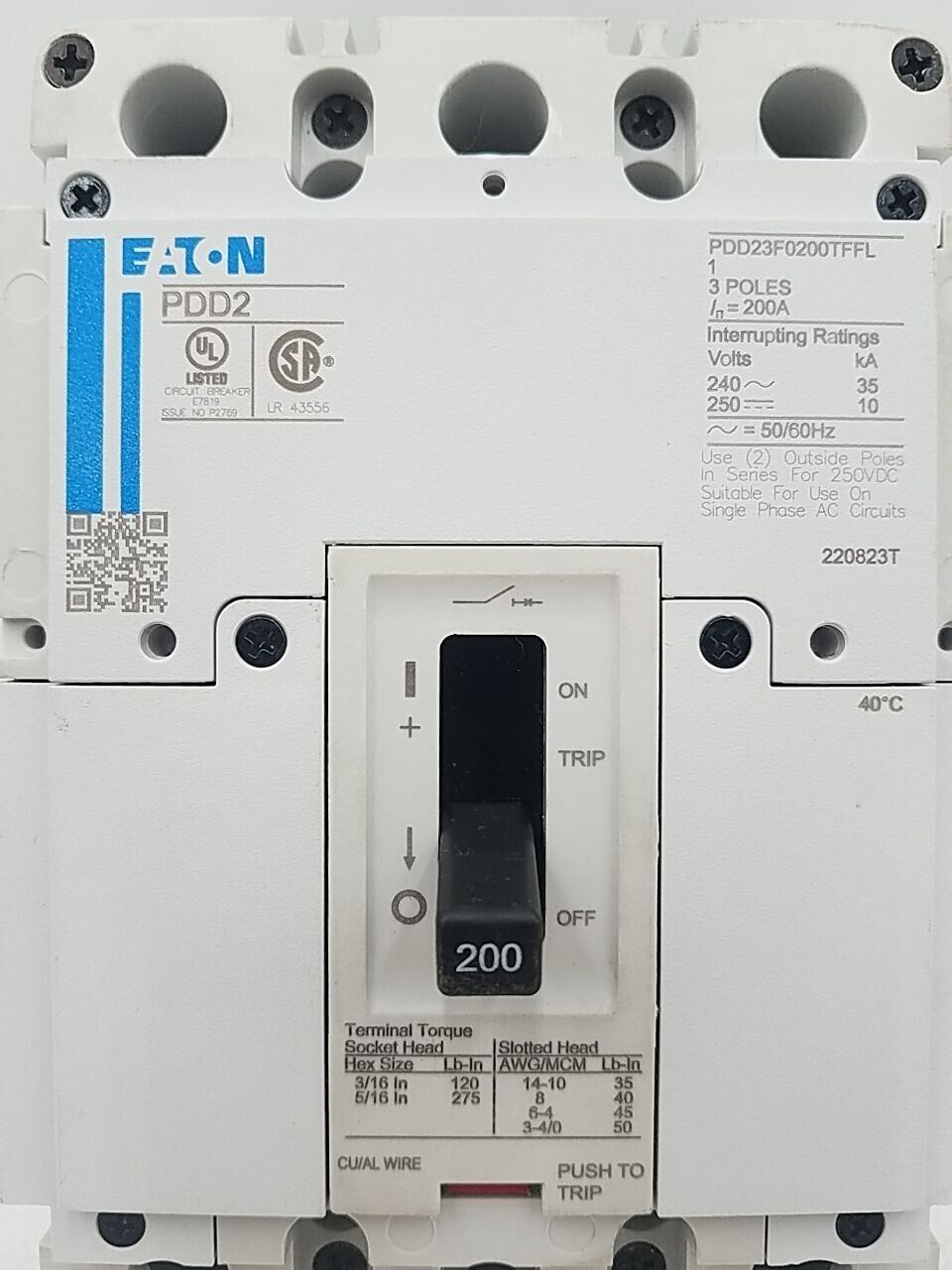 Eaton PDD23F0200TFFL Used