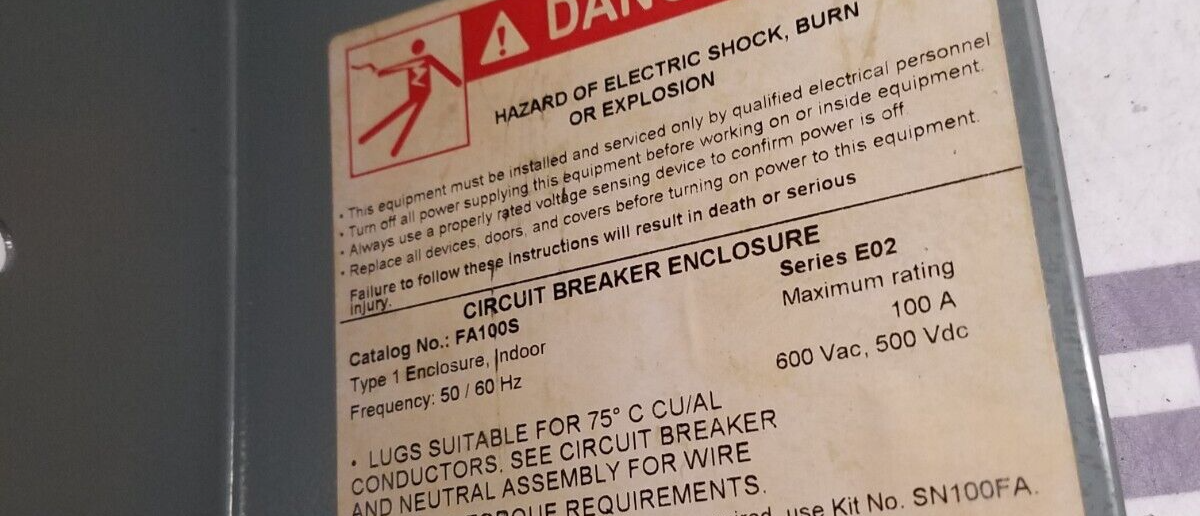 Square D FA100S Used