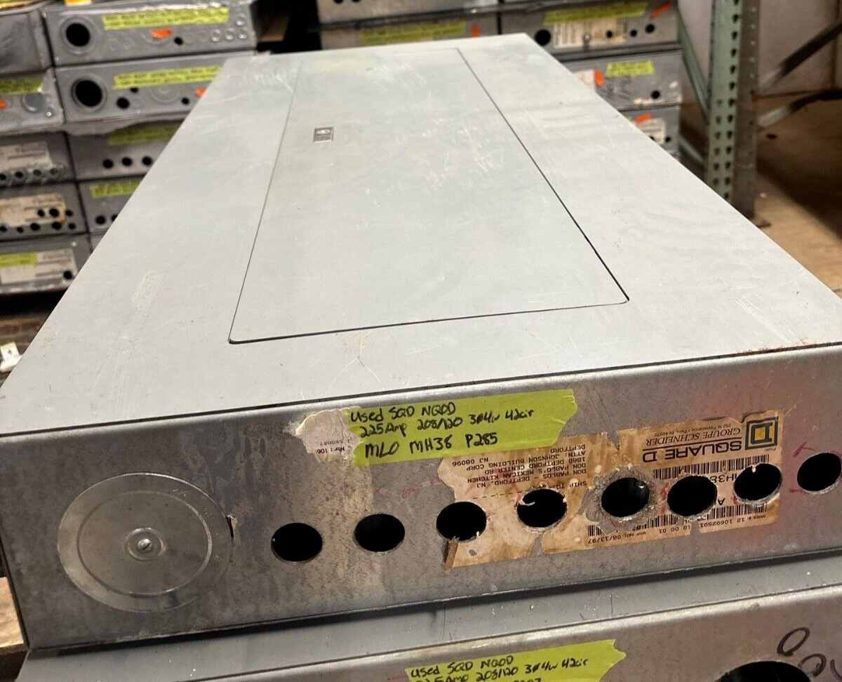 Square D NQOD442L225 Panelboard 225A 208Y/120V 3PH 4W Main Lug Panel MLO 42 Cir P285 Used
