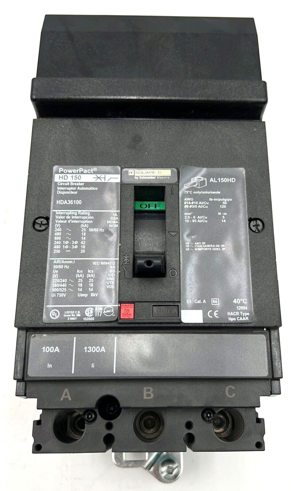 Square D HDA36100 New