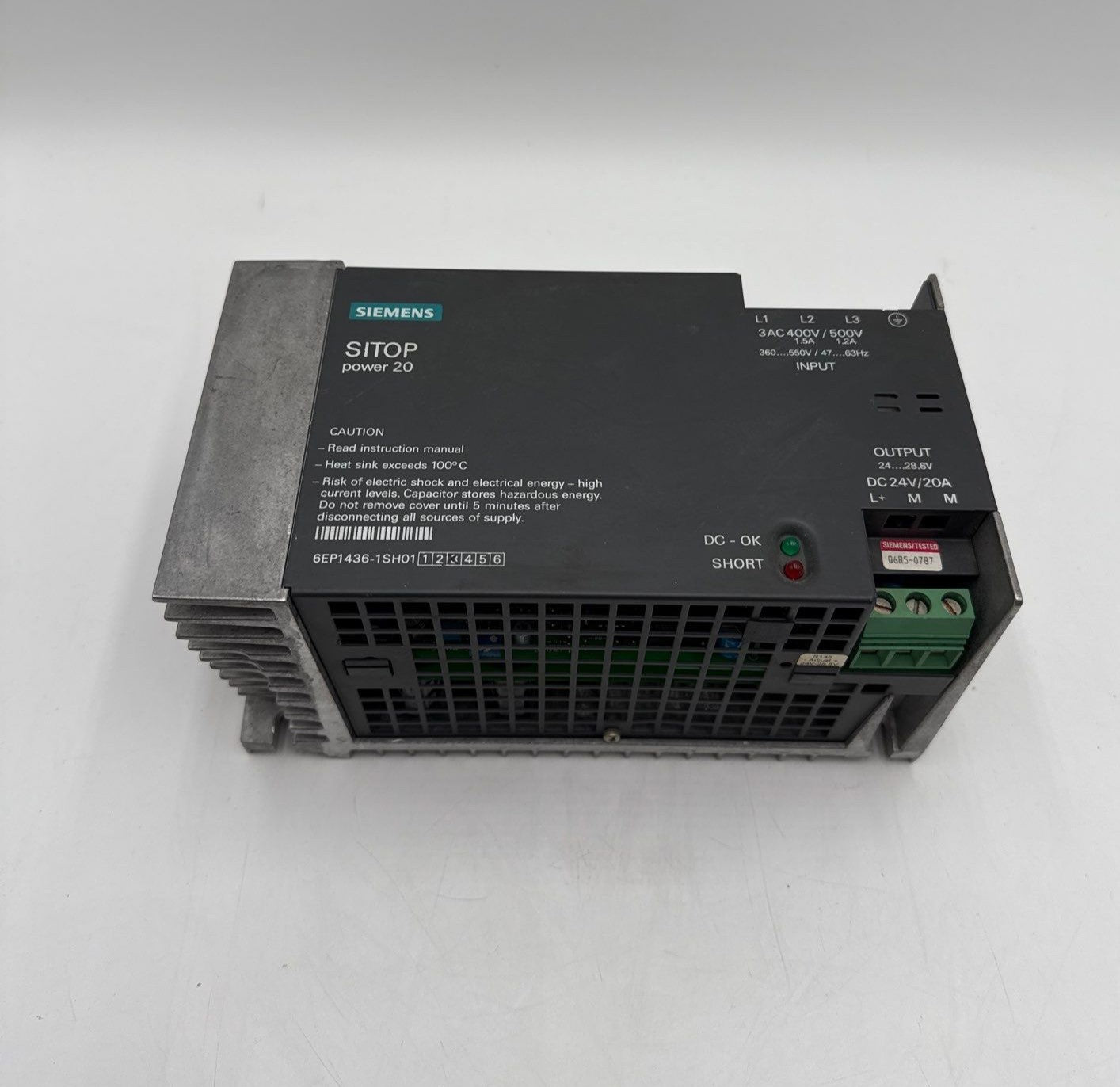 Siemens 6EP1436-1SH01 SITOP Power 20 Power Supply Input 480V Output 24V Used