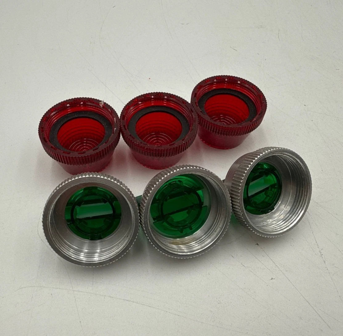 3PC Allen Bradley 800H-N154G Green Switch Knob 3PC 800T-N26R Red Pilot Light Cap Used
