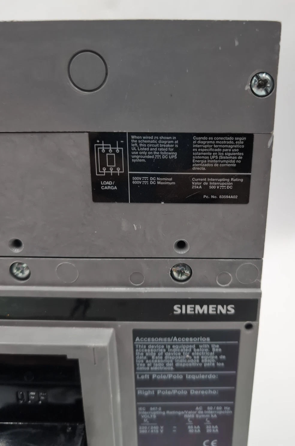 Siemens JXD63B400 Circuit Breaker 400A 3P 600V 3PH JXD6-A 400 Amp NEW TAKE OUT New