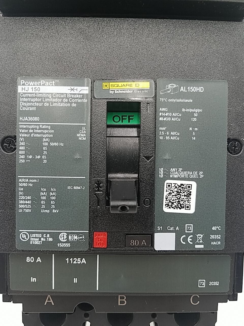 Square D HJA36080 New