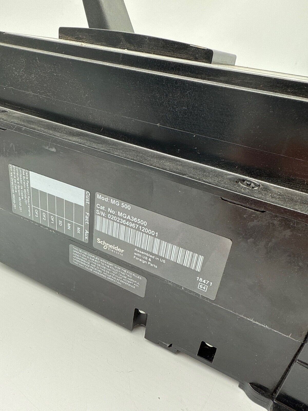 Square D MGA36500 Used