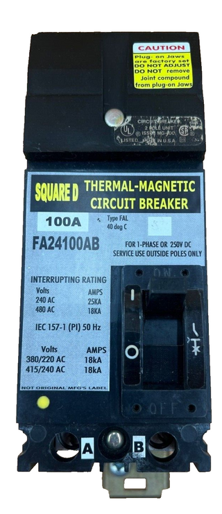 Square D FA24100AB Used