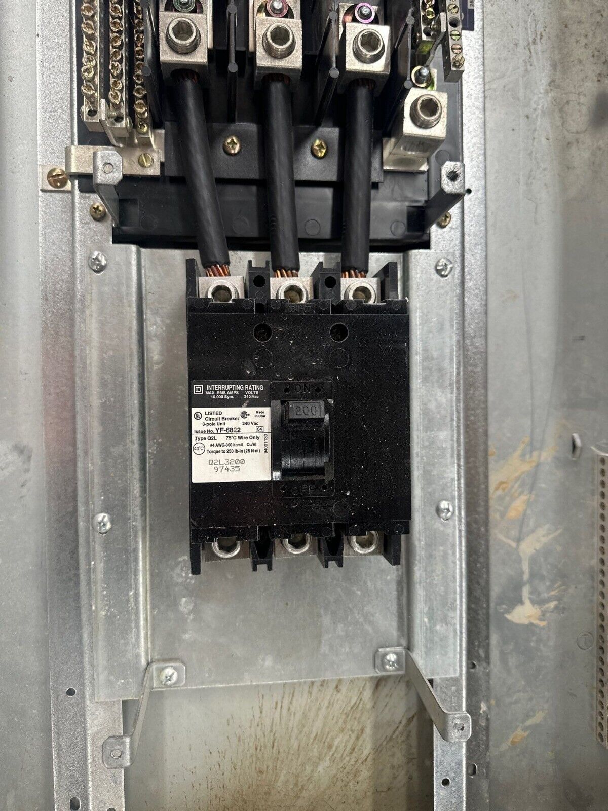 Square D NQOD442M225 NQOD Panelboard 225A 208Y/120V 3PH 4W Main MCB Q2L3200 200A P414 Used